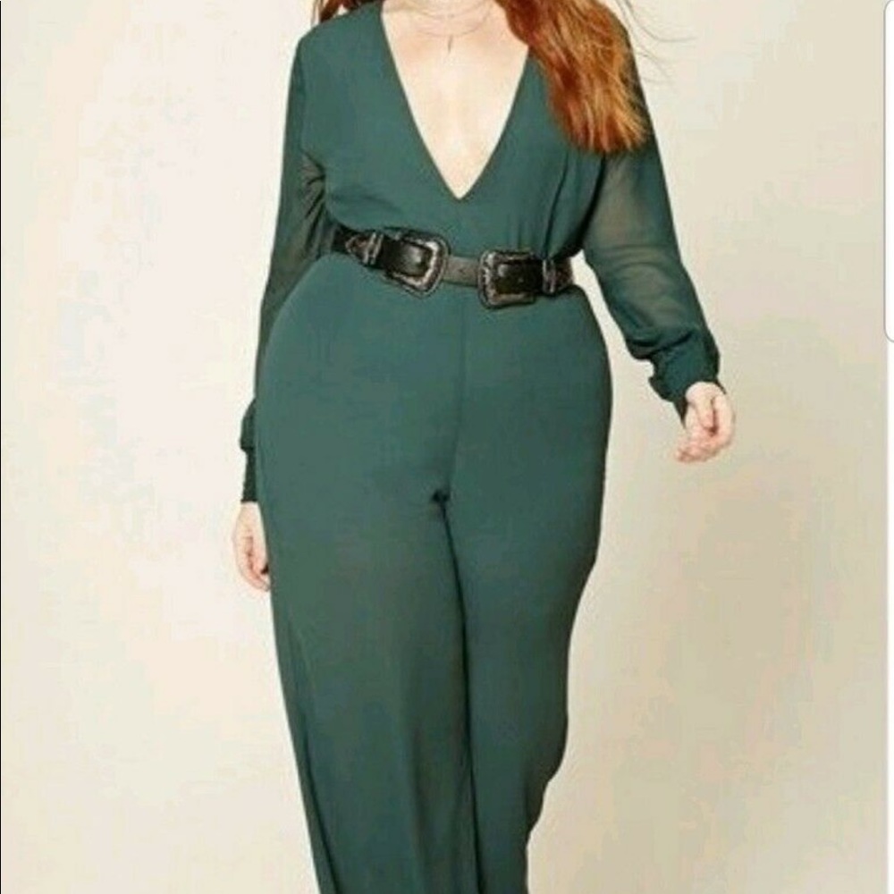 F21 Plus Hunter Green Jumpsuit-NWT
